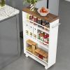 4-Tier Storage Cart, Slim Rolling Narrow Kitchen Cart for Small Place