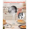 2.5 QT Saucepan with Steamer, Stainless Steel Saucepan with Glass Lid, Multipurpose Nonstick Stainless Steel Sauce Pot with Ergonomic Handle