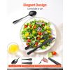 48-Piece Black Silverware Set with Steak Knives, Food-Grade Stainless Steel Flatware Utensils for 8, Mirror Finished Cutlery Set