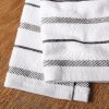 Kitchen Towel 4-Pack Set, Charcoal Grey/White, 16"x26"