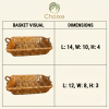 Willow Baskets for Countertop, Bread and Fruit – Set of 2 Woven Nesting Food Storage Baskets with Handles for Kitchen Table, Pantry