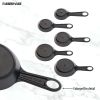 Professional 10 Piece Plastic Nesting Measuring Cup and Spoon Set Black