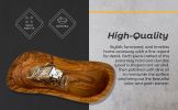 Mediterranean Olive Wood Multi-Purpose Bowl - Handcrafted Natural Wooden Serving Dish, Unique Long Wavy Decorative Tray for Snacks, Salsa, Charcuterie