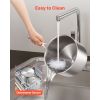 4 QT Saucepan, Stainless Steel Saucepan with Glass Lid, Multipurpose Nonstick Stainless Steel Small Cooking Sauce Pot with Ergonomic Handle
