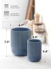 Utensil Holder for Kitchen Counter, 7.3"+5.4" Fluted Ceramic Utensil Crock Organizer for Countertop, Heavy Large Holder for Spatulas, Spoons, Set of 2