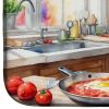 Boston Terrier The Chef Dish Drying Mat Absorbent Dish Drying Mat Pad for Kitchen Counter Dish Drainer Mat for Countertop, 14 x 21", Multicolor