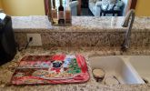 Pug Christmas Cookies Dish Drying Mat Absorbent Dish Drying Mat Pad for Kitchen Counter Dish Drainer Mat for Countertop, 14 x 21", Multicolor