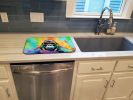 Hippie Animal Gorilla Dish Drying Mat Absorbent Dish Drying Mat Pad for Kitchen Counter Dish Drainer Mat for Countertop, 14 x 21", Multicolor