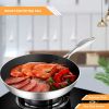 14.2 in Stainless Steel Fry Pan – Extra-Large Non-Stick Induction Compatible Frying Pan Skillet for Professional Kitchen Cooking
