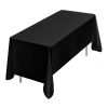 Black Tablecloths for Rectangle Tables, 6 Pack, 70 x 120 Inches, Reusable and Machine Washable Table Clothes