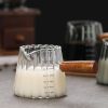 1 Pcs 180ml Mini Coffee Cup, Glass Milk Cup, Italian Coffee Cup With Wooden Handle, Coffee Measuring Cup