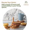 Choixe Hand-Carved Olive Wood Coaster Set with Holder, 7-Piece Heat-Resistant Rustic Drink Coasters for Wooden Table Protection