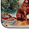 Redbone Coonhound Christmas Cookies Dish Drying Mat Absorbent Dish Drying Mat Pad for Kitchen Counter Dish Drainer Mat for Countertop, 14 x 21"
