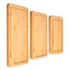Cutting Board, 3 Pieces, Premium Versatile Bamboo Cutting Board with Food-Grade Oil and Juice Groove