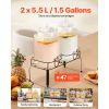 Beverage Dispenser, 2 Pack 1.5 Gallon Drink Dispensers for Parties, Glass Juice Dispenser with Metal Stand, Stainless Steel Spigot