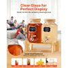 Beverage Dispenser, 2 Pack 1 Gallon Drink Dispensers for Parties, Glass Juice Dispenser with Wood Stand, Stainless Steel Spigot, Infuser
