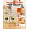 Beverage Dispenser, 2 Pack 1 Gallon Drink Dispensers for Parties, Glass Juice Dispenser with Wood Stand, Stainless Steel Spigot, Infuser