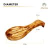 Handcrafted Olive Wood Spoon Rest - Exquisite Mediterranean Wood Grain Kitchen Utensil Holder for Stove Top and Countertop