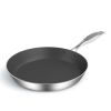 14.2 in Stainless Steel Fry Pan – Extra-Large Non-Stick Induction Compatible Frying Pan Skillet for Professional Kitchen Cooking