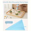 This 32-piece piping bag and nozzle set includes 24 royal icing nozzles, 2 reusable 12-inch piping bags, reusable icing bags and nozzles