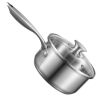 1.5 QT Saucepan with Steamer, Stainless Steel Saucepan with Glass Lid, Multipurpose Nonstick Stainless Steel Sauce Pot with Ergonomic Handle