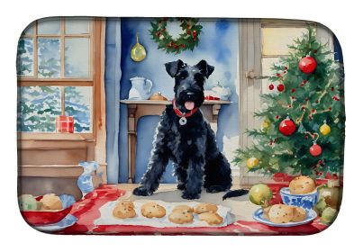 Kerry Blue Terrier Christmas Cookies Dish Drying Mat Absorbent Dish Drying Mat Pad for Kitchen Counter Dish Drainer Mat for Countertop, 14 x 21"
