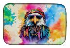 Hippie Animal Eagle Dish Drying Mat Absorbent Dish Drying Mat Pad for Kitchen Counter Dish Drainer Mat for Countertop, 14 x 21", Multicolor