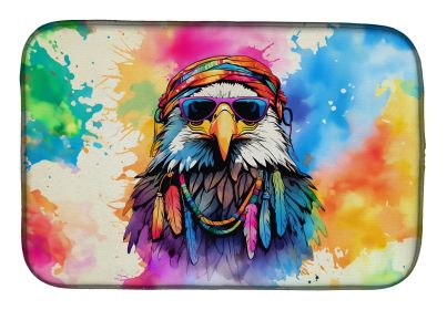 Hippie Animal Eagle Dish Drying Mat Absorbent Dish Drying Mat Pad for Kitchen Counter Dish Drainer Mat for Countertop, 14 x 21", Multicolor