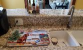 Redbone Coonhound Christmas Cookies Dish Drying Mat Absorbent Dish Drying Mat Pad for Kitchen Counter Dish Drainer Mat for Countertop, 14 x 21"