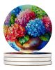 Hydrangeas in Watercolor Large Sandstone Coasters Pack of 4 Absorbent Round Coasters Decor Gifts for Men or Women, 4 in, Multicolor