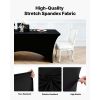 10 Pack Table Cloth for 6FT Rectangular Fitted Events, Wrinkle-Resistant Stretch Black Table Covers, Washable Spandex Tablecloth Protector, for Party