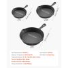 Cast Iron Skillet, 3-Piece Frying Pan Set (6, 8, 10 in), Heavy-Duty Skillets with Heat-Resistant Handle, Pre-Seasoned Chef's Pan, Kitchen Cookware