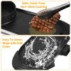 2 in 1 Electric Hot Pot with BBQ Grill Cooker 2200W Smokeless Non-Stick Korean BBQ Grill Shabu Hot Pot with Independent Temperature Control 5 Gears Fi