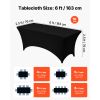 10 Pack Table Cloth for 6FT Rectangular Fitted Events, Wrinkle-Resistant Stretch Black Table Covers, Washable Spandex Tablecloth Protector, for Party