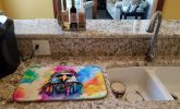 Hippie Animal Eagle Dish Drying Mat Absorbent Dish Drying Mat Pad for Kitchen Counter Dish Drainer Mat for Countertop, 14 x 21", Multicolor