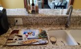 Wire Fox Terrier Christmas Cookies Dish Drying Mat Absorbent Dish Drying Mat Pad for Kitchen Counter Dish Drainer Mat for Countertop, 14 x 21"
