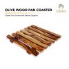 Handcrafted Square Olive Wood Pan Coaster - Natural Wood Heat Resistant Trivet for Hot Pots, Pans
