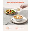 Dinnerware Set, Service for 4 (12 PCS), Round Plates and Bowls Sets, Scratch Resistant Ceramic Dinner Ware
