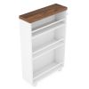 4-Tier Storage Cart, Slim Rolling Narrow Kitchen Cart for Small Place