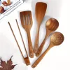 Natural Bamboo Cooking Utensil Set, Non-Stick Friendly Spatula Spoon, Eco-Friendly Dishwasher Safe Kitchen Tools