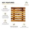 Handcrafted Square Olive Wood Pan Coaster - Natural Wood Heat Resistant Trivet for Hot Pots, Pans
