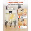 Beverage Dispenser, 2.5 Gallon Drink Dispensers for Parties, Glass Juice Dispenser with Metal Stand, Stainless Steel Spigot