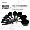 Professional 10 Piece Plastic Nesting Measuring Cup and Spoon Set Black