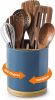 3 Compartment Utensil Holder, Extra Large Utensil Crock, Stable Ceramic Utensil Organizer