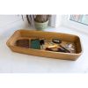 (2 pack) Acacia Wood Oval Serving Bowl, Natural Finish Brown