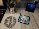 Bichon Frise Luau Pair of Pot Holders Kitchen Heat Resistant Pot Holders Sets Oven Hot Pads for Cooking Baking BBQ, 7 1/2 x 7 1/2