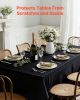 Black Tablecloths for Rectangle Tables, 6 Pack, 70 x 120 Inches, Reusable and Machine Washable Table Clothes