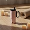 Premium 24 oz Insulated Tumbler with Handle and Straw, 18/8 Stainless Steel Travel Coffee Mug with Tea Infuser & Dust Cover