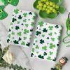 Green Clover Shamrock St. Patrick's Day Kitchen Towels Dish Towels, 18x26 Inch Farmhouse Holiday Spring Decoration Hand Towels Set of 2