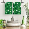 Green Clover Shamrock St. Patrick's Day Kitchen Towels Dish Towels, 18x26 Inch Farmhouse Holiday Spring Decoration Hand Towels Set of 2